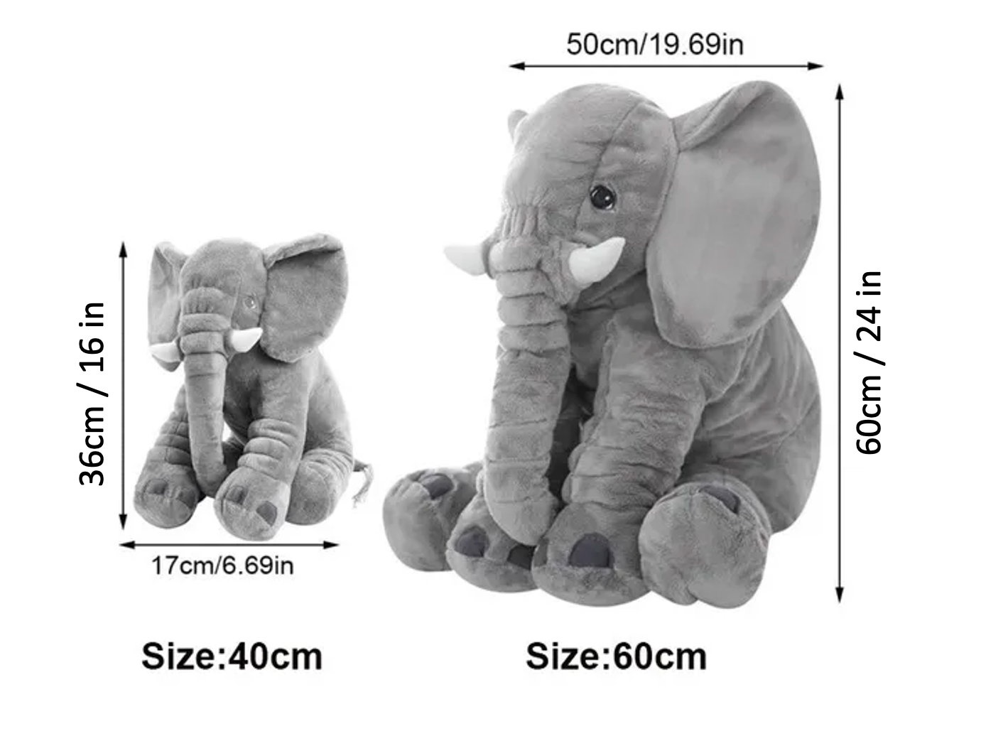 Nelly Elephant  - Premium plush Elephant available in 5 colors